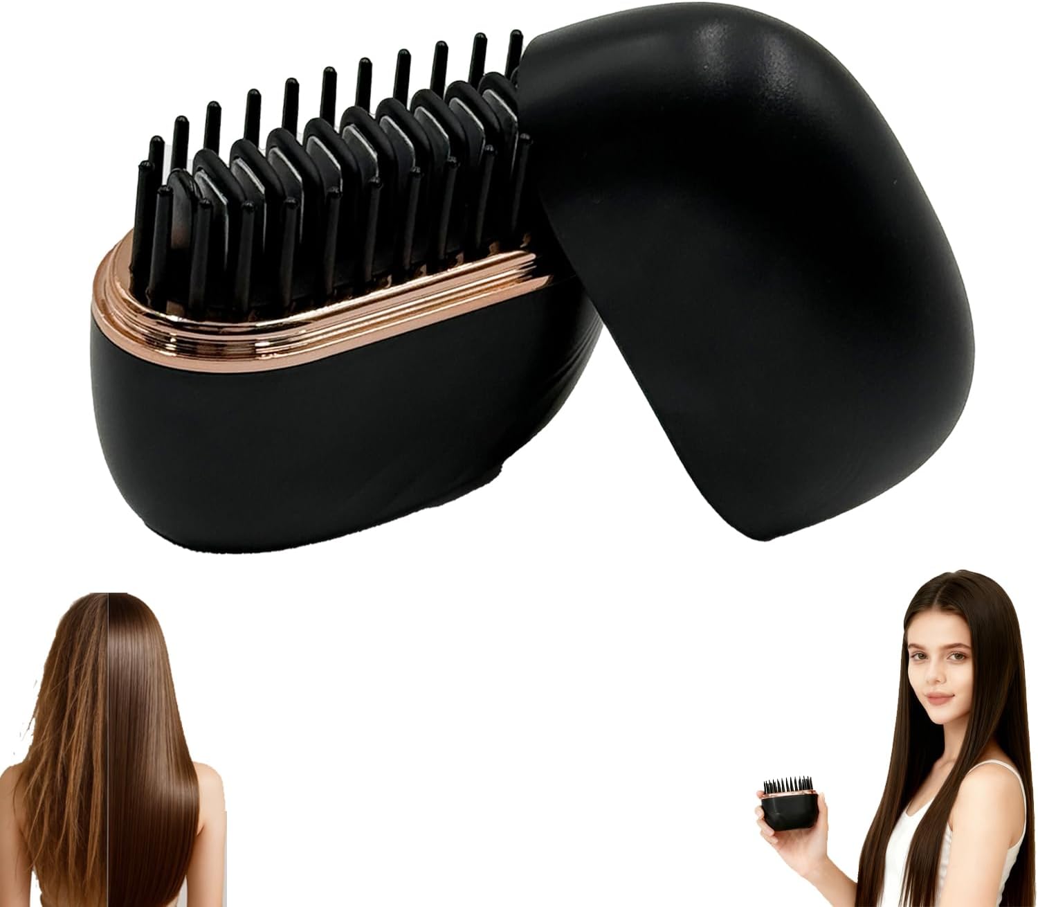 GlamGo™ Cordless Mini Hair Straightener Brush – Style Anywhere in 30 Seconds