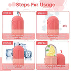 Steps for using the Instant Puffiness Relief & Skin Tightening Tool with clear instructions.